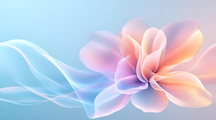 Fototapeta premium An abstract representation of a flower garden, with petals transforming into waves of neutrons and electrons