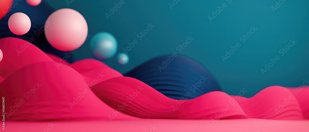 Poster vibrant fuchsia and cobalt textured wallpaper, dynamic orbs creating an energetic backdrop for festi