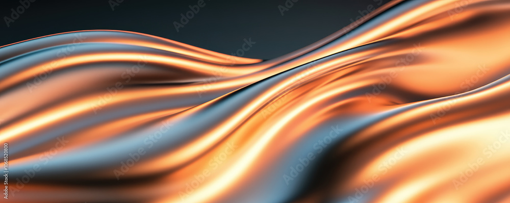 Poster futuristic metallic abstract design, a sleek and innovative backdrop featuring shimmering metallic t