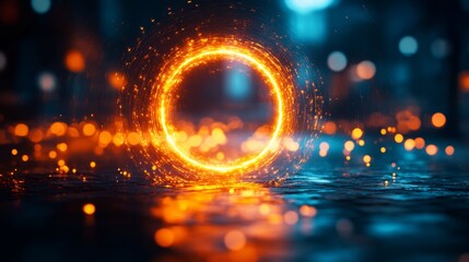 Mystical Glowing Portal in Night City