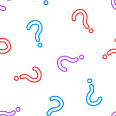 Seamless pattern with colorful question mark symbols