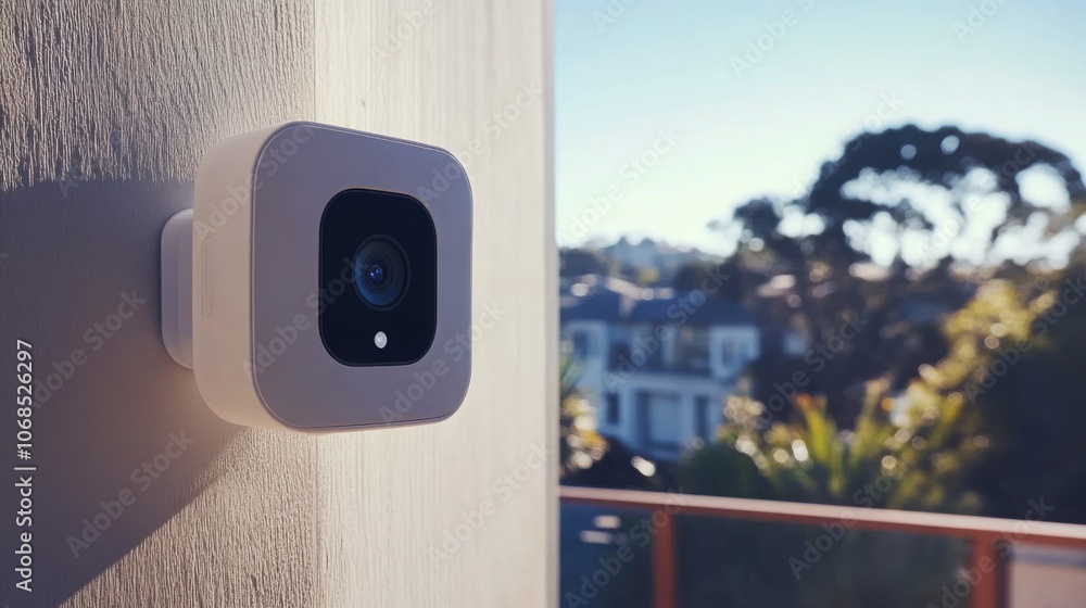 Aufkleber smart home security system with multiple cameras, high-tech and secure setup