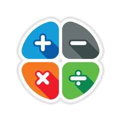 Obraz premium symbols for addition, subtraction, multiplication and division. math four operation symbols. math symbols for education and business