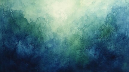 Obraz premium Serene Abstract Blue-Green Watercolor Painting