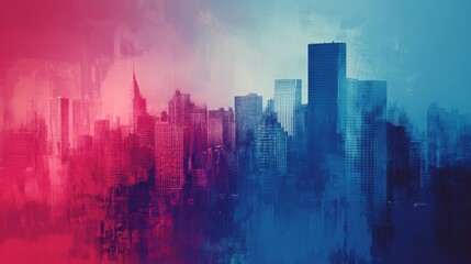 Abstract Cityscape in Dual Tones