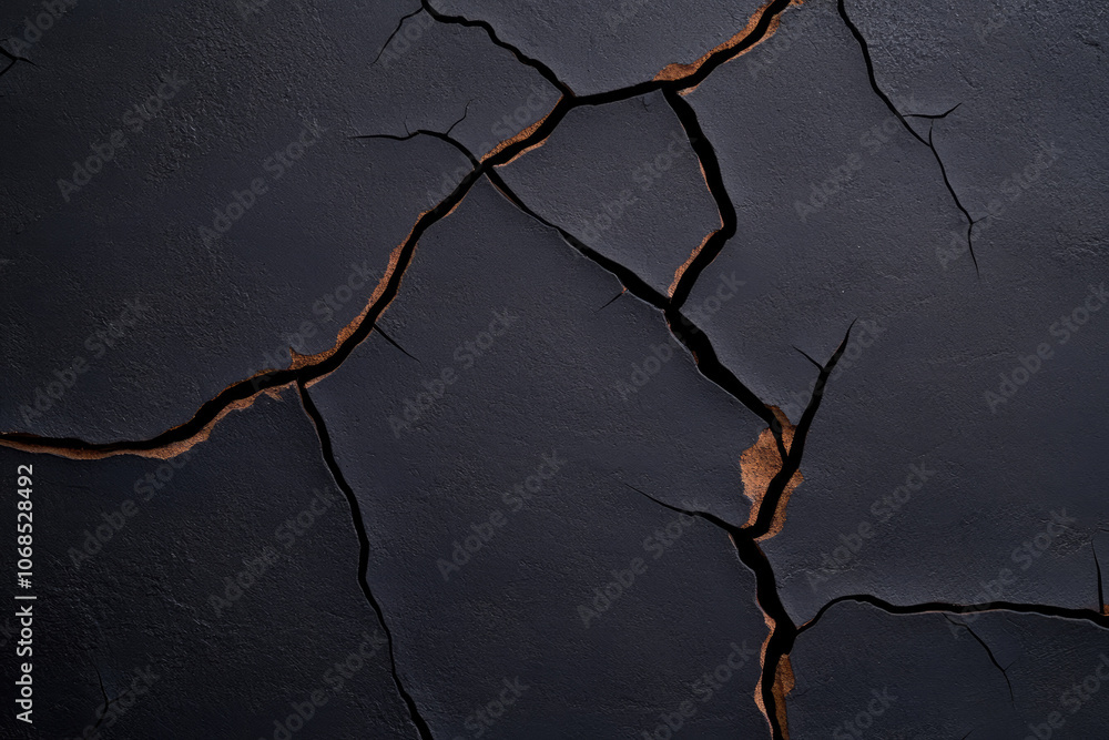 Poster vignette background with dust and scratches, a weathered surface featuring intricate cracks and a tr