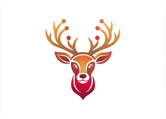 a colourful reindeer logo creative icon design on white background