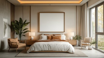 Fototapeta premium Modern Cozy Bedroom Interior