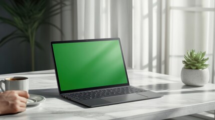 Fototapeta premium The Laptop on the Table.