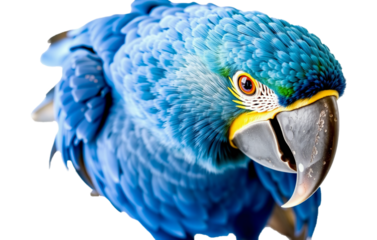 Hyacinth Macaw with deep blue feathers