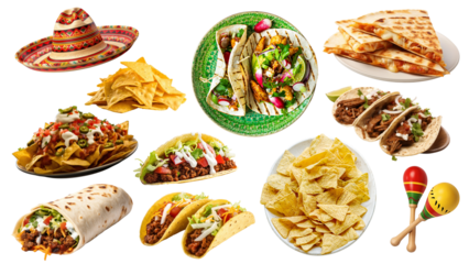 PNG Mexican food element set, transparent background