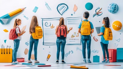 Obraz premium Back to School: Creative Learning Atmosphere
