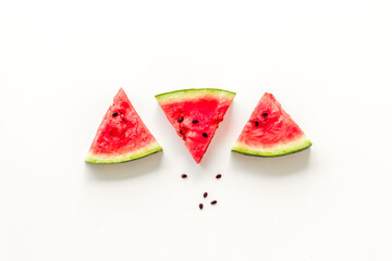 Fresh watermelon on white background top view