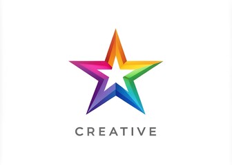 colourful star logo creative icon on white background