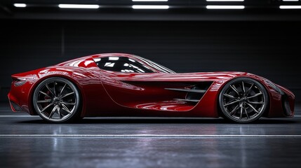 Naklejka premium Futuristic Red Sports Car
