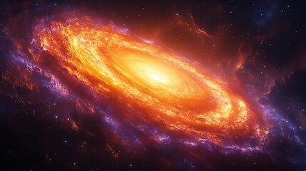 Fototapeta premium colorful space scene showcasing a spiral galaxy with vibrant hues and a large central void, inviting a sense of awe and wonder, capturing the mysteries of the universe