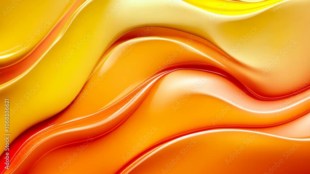 Poster abstract yellow and orange waves create a vibrant and dynamic background
