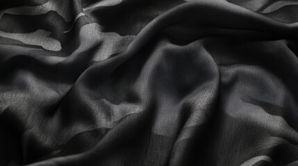 Fototapeta premium Textured Black Camouflage Fabric