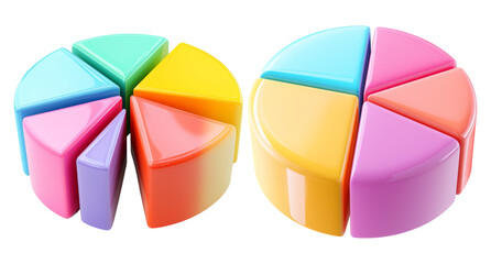 Obraz premium Colorful Pie Chart Illustration for Data Visualization