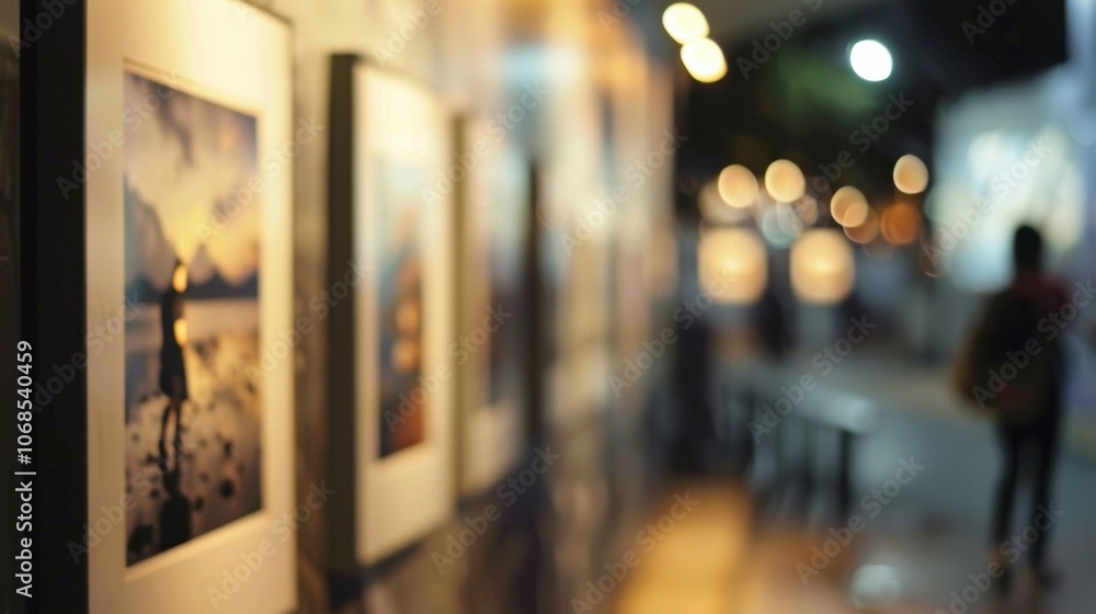Poster soft focus photographs on display inviting viewers to interpret their own meaning behind each image.