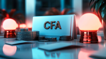 Certified Financial Adviser Business Cards with Coins and Investment Themes Illustration