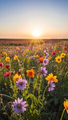 Obraz premium A Vibrant and Colorful Flower Garden Showcasing the Beauty of Nature, Perfect for Weddings, Events, and Home Decor