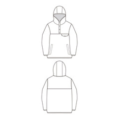 Pullover hoodie with buttoned front vector illustration

