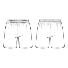 Athletic shorts front and back view vector illustration

