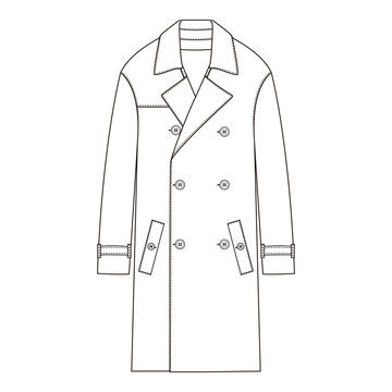 recommend clip art: Double-breasted trench coat vector illustration
                    
                    