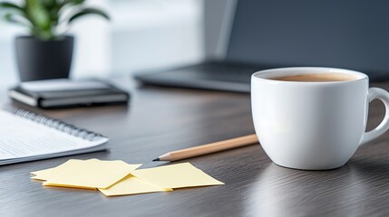 Discover how to enhance your productivity with a cozy workspace featuring coffee and sticky notes