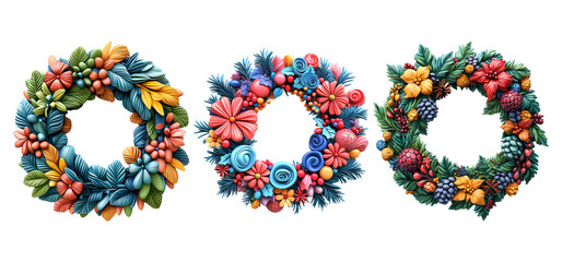 Colorful Floral Wreaths for Decoration and Design