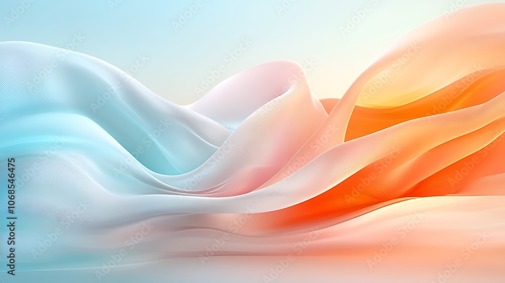 Poster explore the dynamic flow of colorful waves in abstract digital art designs