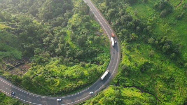 pune to nashik national highway kasara ghat 60 drone view in Maharashtra