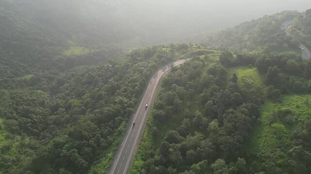 pune to nashik national highway kasara ghat 60 drone view in Maharashtra