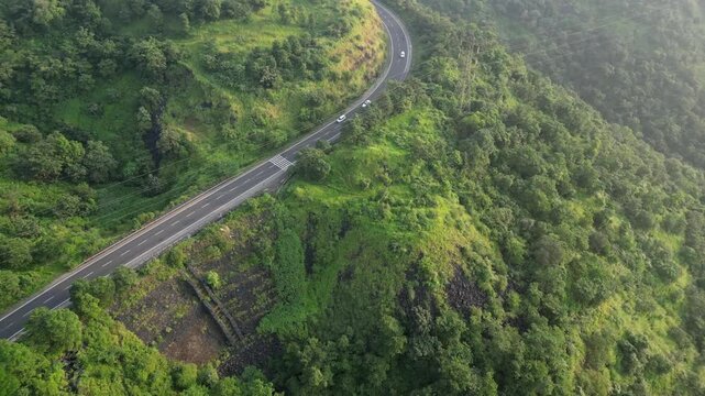 pune to nashik national highway kasara ghat 60 drone view in Maharashtra