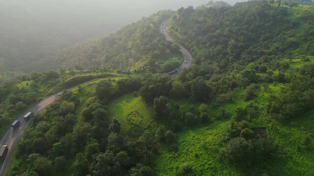 pune to nashik national highway kasara ghat 60 drone view in Maharashtra