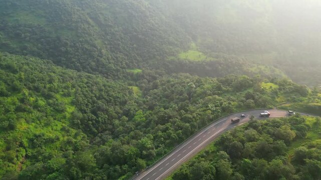 pune to nashik national highway kasara ghat 60 drone view in Maharashtra