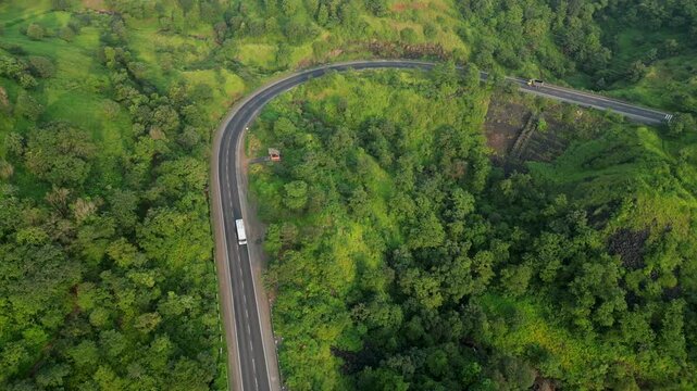 pune to nashik national highway kasara ghat 60 drone view in Maharashtra