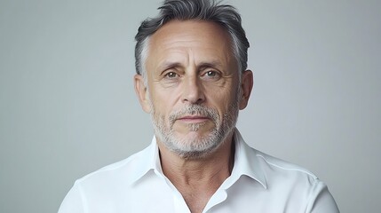 Confident mature man exudes wisdom and experience in professional portrait photography