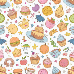 Children's toy hand drawn seamless pattern