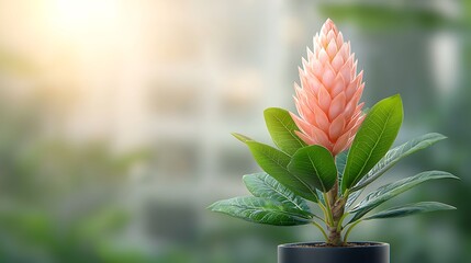 Beautiful tropical plant blooms radiantly in natural light perfect for home decor or gardening enthusiasts