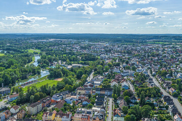 Die oberbayerische Stadt Fürstenfeldbruck an der Amper im Luftbild