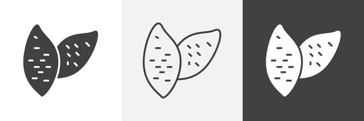 Sweet potato icon set. vector illustration.