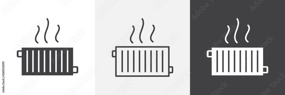 Poster radiator icon vector set for ui designs