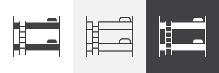 Bunk bed icon set. vector illustration.