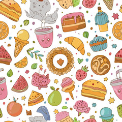Children's toy hand drawn seamless pattern
