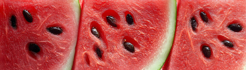 Photo Watermelon Slices Red Seeds Summer Fruit Fresh