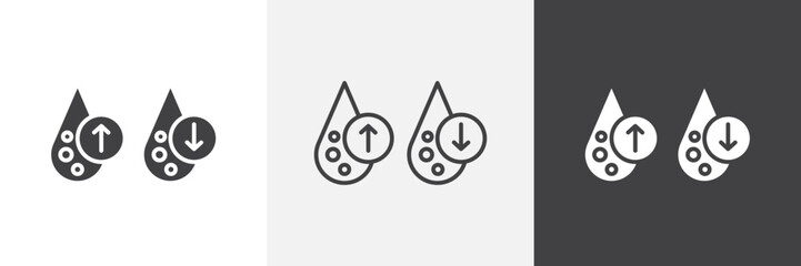 Low and high cholesterol icon set. vector illustration.