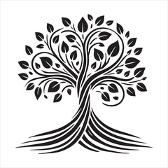 Obraz premium Tree Logo of life silhouette Clipart - Celtic tree Illustration Design