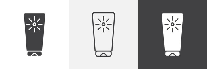 Sun cream icon set. vector illustration.